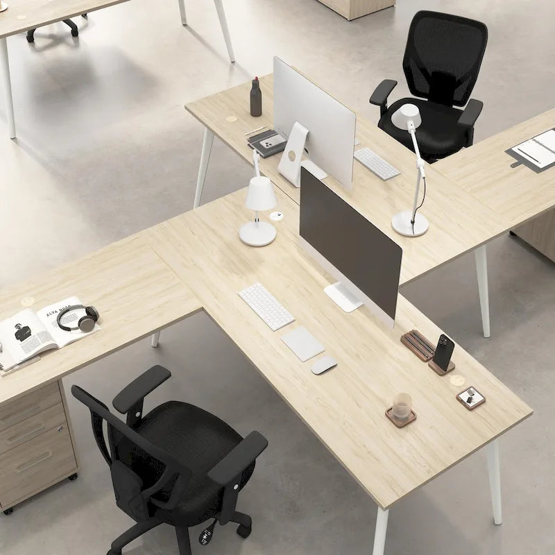 Bush Business Furniture Vista 60W L Shaped Desk with Storage Cabinet