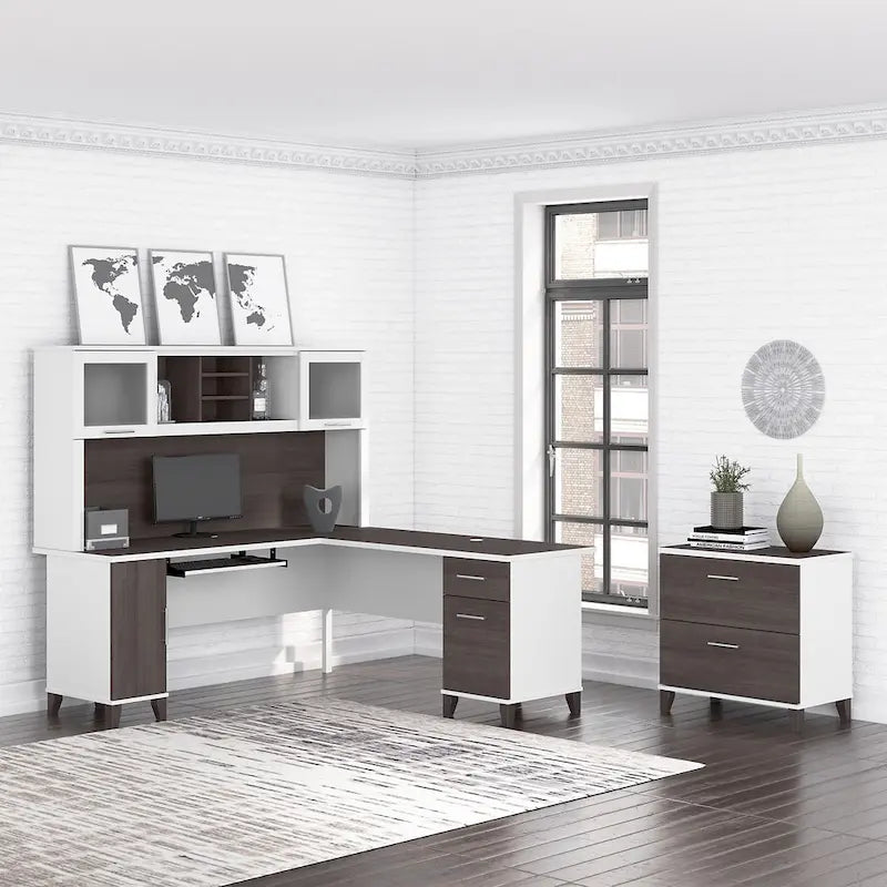 Bush Furniture Somerset Hutch for L-shaped Desk