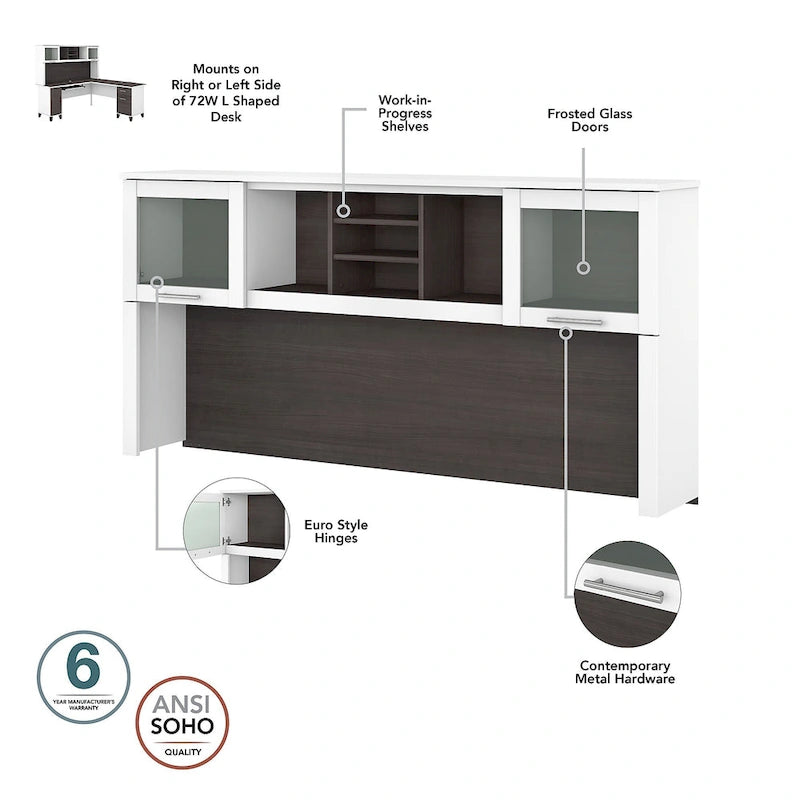 Bush Furniture Somerset Hutch for L-shaped Desk