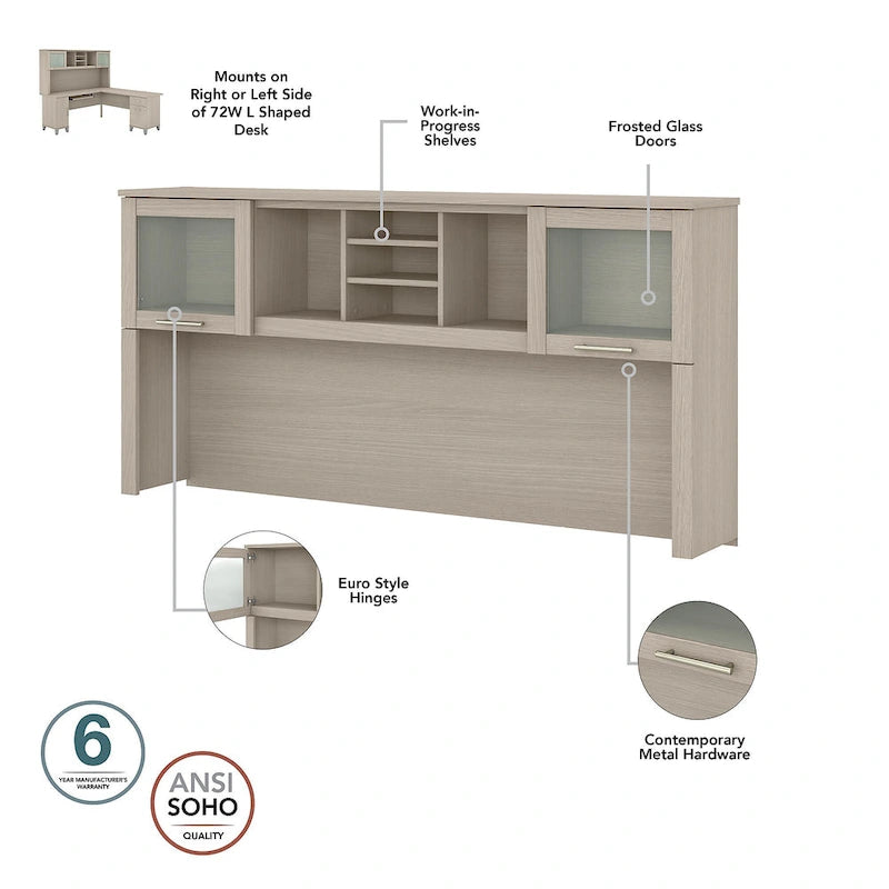 Bush Furniture Somerset Hutch for L-shaped Desk