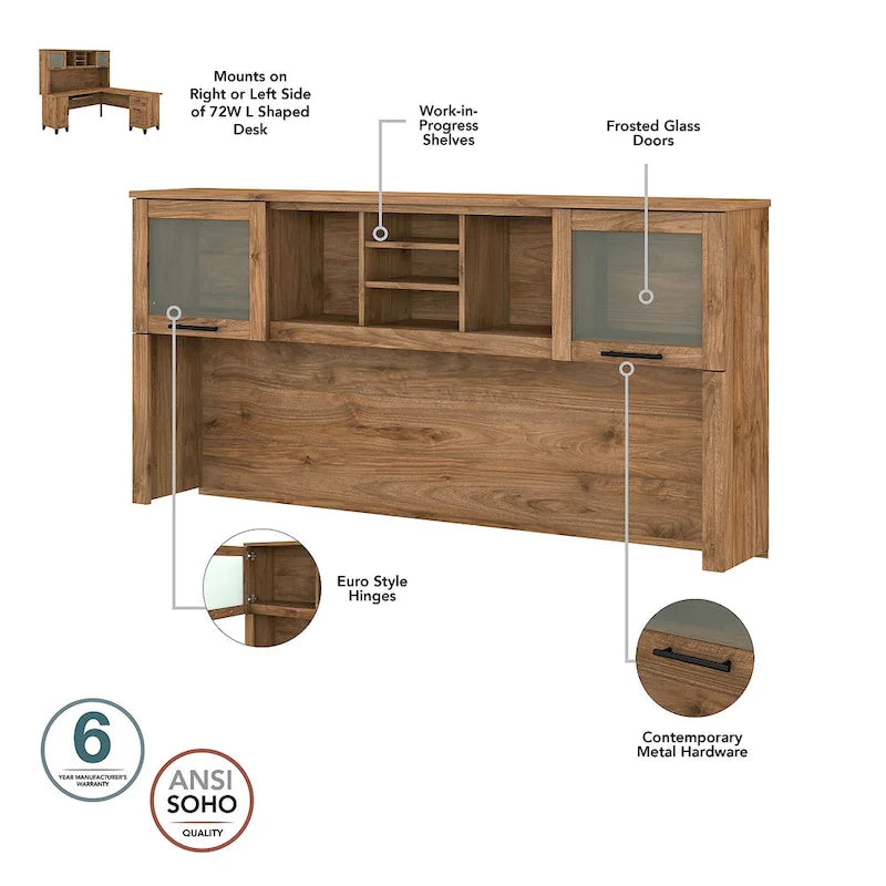 Bush Furniture Somerset Hutch for L-shaped Desk