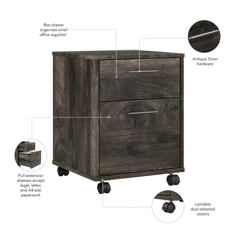 Key West 2 Drawer Mobile File Cabinet by Bush Furniture