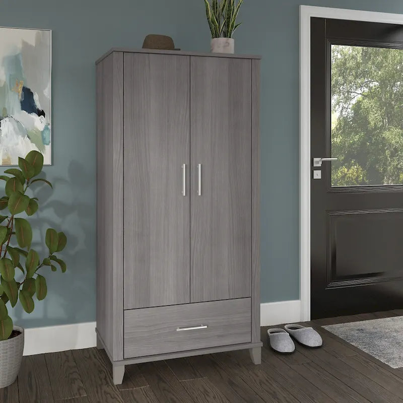 Somerset Tall Entryway Cabinet with Doors and Drawer by Bush Furniture