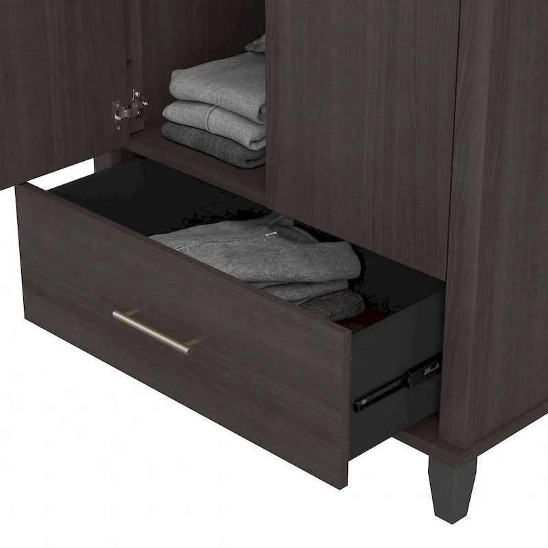 Somerset Tall Entryway Cabinet with Doors and Drawer by Bush Furniture