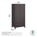Somerset Tall Entryway Cabinet with Doors and Drawer by Bush Furniture