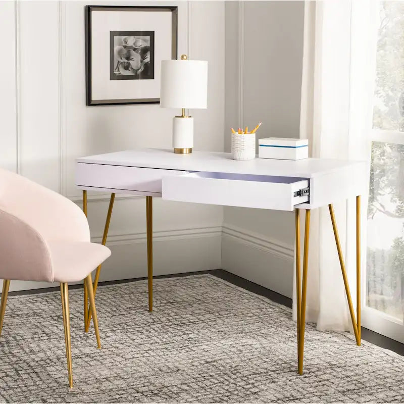 SAFAVIEH Ladonna Pine Natural 2-Drawer Desk