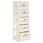 SAFAVIEH Cinda Storage 5-Drawer Cream Cabinet - 16.5 x 12.6 x 46.5 - 17Wx13Dx47H