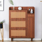 Modern minimalist storage cabinet, Japanese rattan shoe cabinet, bed top cabinet, small home furniture