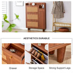 Modern minimalist storage cabinet, Japanese rattan shoe cabinet, bed top cabinet, small home furniture