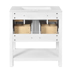 30 Bathroom Vanity with Ceramic Sink Combo, Free Standing Single Vanity Set with 5 Drawers