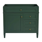 36 Bathroom Vanity without Top Sink, Modern Bathroom Storage Cabinet with 2 Drawers and a Tip-out Drawer, Solid Wood Frame