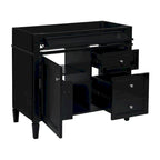 36 Bathroom Vanity without Top Sink, Modern Bathroom Storage Cabinet with 2 Drawers and a Tip-out Drawer, Solid Wood Frame