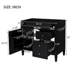 36 Bathroom Vanity without Top Sink, Modern Bathroom Storage Cabinet with 2 Drawers and a Tip-out Drawer, Solid Wood Frame