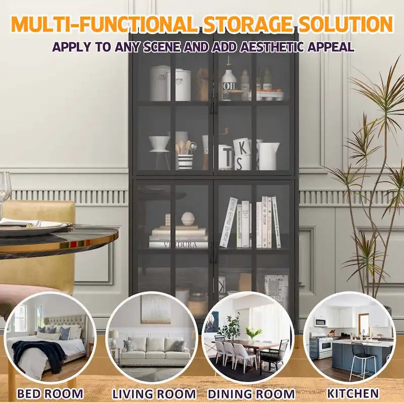 Premium Black Metal Storage Cabinet