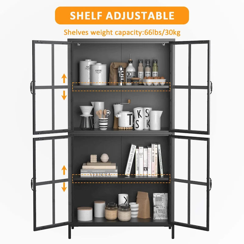 Premium Black Metal Storage Cabinet