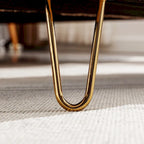 Oval Storage Ottoman Bench with Gold Legs by GDFStudio - 39.37L x15.75W x 15.50H