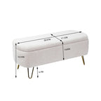 Oval Storage Ottoman Bench with Gold Legs by GDFStudio - 39.37L x15.75W x 15.50H