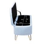 Oval Storage Ottoman Bench with Gold Legs by GDFStudio - 39.37L x15.75W x 15.50H