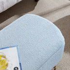 Oval Storage Ottoman Bench with Gold Legs by GDFStudio - 39.37L x15.75W x 15.50H