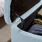 Oval Storage Ottoman Bench with Gold Legs by GDFStudio - 39.37L x15.75W x 15.50H