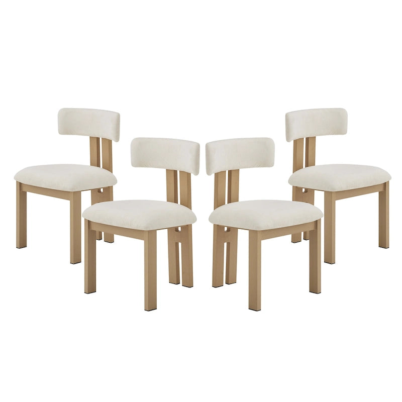 Astura Upholstered Dining Chairs, Iron Frame, Set of 4 by Christopher Knight Home