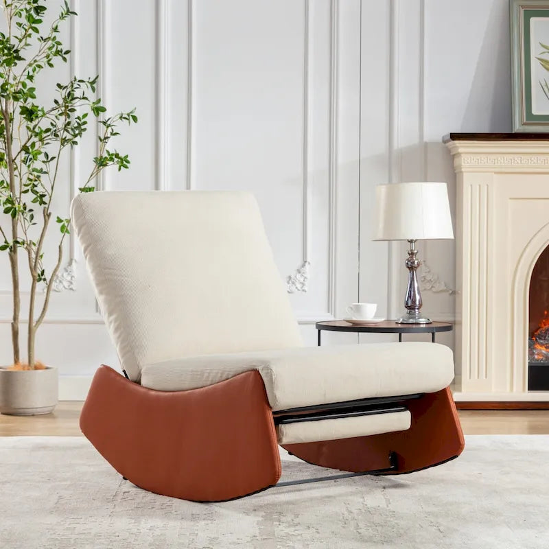 GDFStudio Modern Rocking Chair Recliner with Footrest