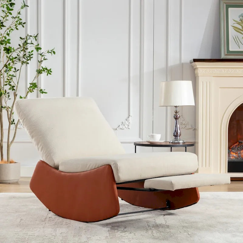 GDFStudio Modern Rocking Chair Recliner with Footrest