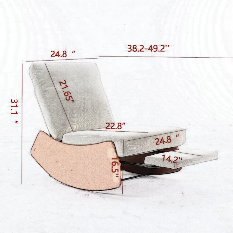 GDFStudio Modern Rocking Chair Recliner with Footrest