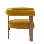 Velvet Round Arm Accent Chair - Single Seat