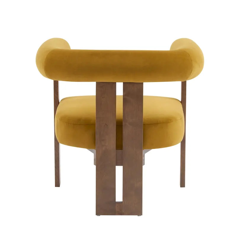 Velvet Round Arm Accent Chair - Single Seat