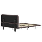 Korli Modern Upholstered Leather Floating Bedframe & Headboard Set with LED Lighting by Christopher Knight Home