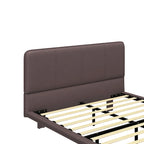 Korli Modern Upholstered Leather Floating Bedframe & Headboard Set with LED Lighting by Christopher Knight Home