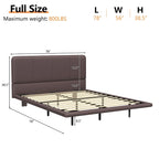 Korli Modern Upholstered Leather Floating Bedframe & Headboard Set with LED Lighting by Christopher Knight Home