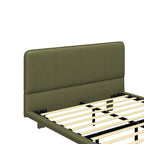 Korli Modern Upholstered Leather Floating Bedframe & Headboard Set with LED Lighting by Christopher Knight Home