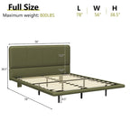 Korli Modern Upholstered Leather Floating Bedframe & Headboard Set with LED Lighting by Christopher Knight Home