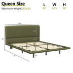 Korli Modern Upholstered Leather Floating Bedframe & Headboard Set with LED Lighting by Christopher Knight Home