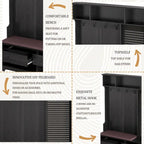 GDFStudio - Finn Multifunctional Hall Tree with Shoe Bench, Pegboard, and Ample Storage