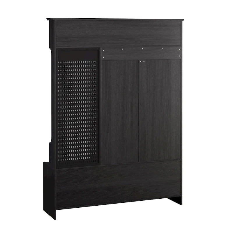 GDFStudio - Finn Multifunctional Hall Tree with Shoe Bench, Pegboard, and Ample Storage