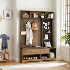 GDFStudio - Finn Multifunctional Hall Tree with Shoe Bench, Pegboard, and Ample Storage