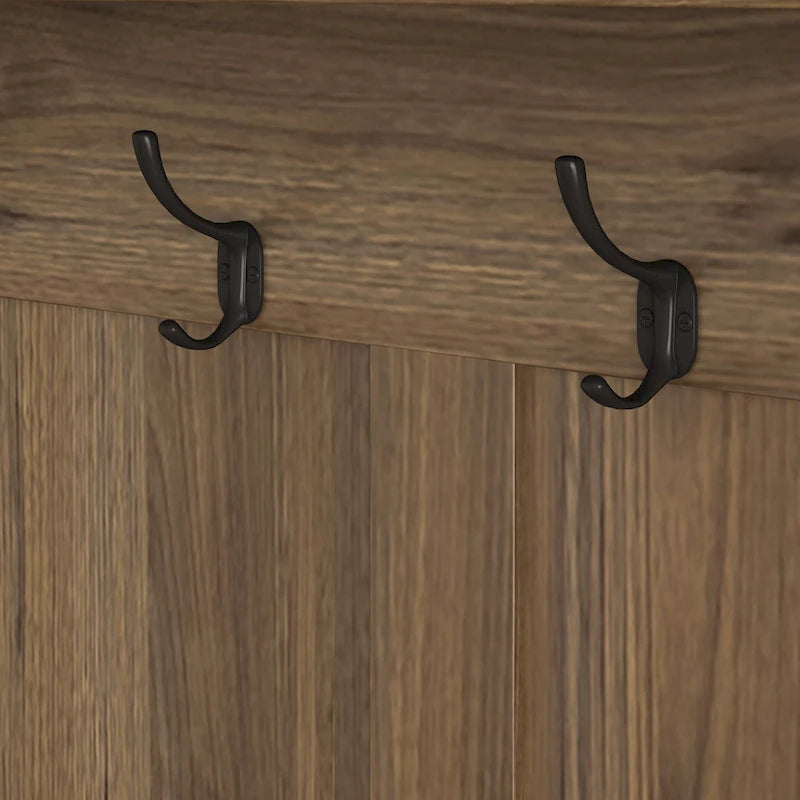 GDFStudio - Finn Multifunctional Hall Tree with Shoe Bench, Pegboard, and Ample Storage