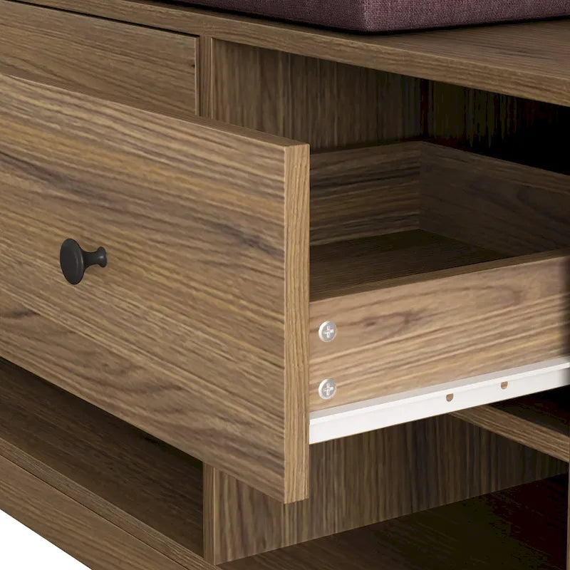GDFStudio - Finn Multifunctional Hall Tree with Shoe Bench, Pegboard, and Ample Storage
