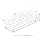GDFStudio - Charlotte Velvet Tufted Storage Bench with Metal Base