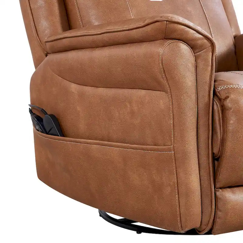 Christopher Knight Home - Harrison Soft Power Swivel Rocker Recliner with Heating & Massage, Pillow Top Arms, for Living Spaces