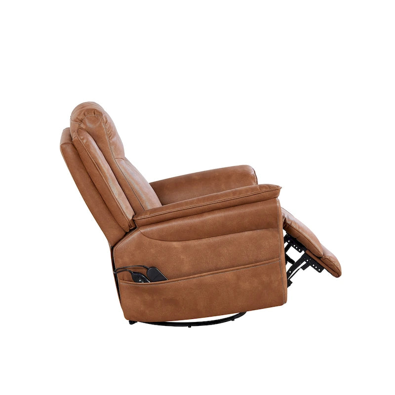 Christopher Knight Home - Harrison Soft Power Swivel Rocker Recliner with Heating & Massage, Pillow Top Arms, for Living Spaces