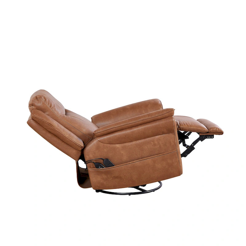 Christopher Knight Home - Harrison Soft Power Swivel Rocker Recliner with Heating & Massage, Pillow Top Arms, for Living Spaces