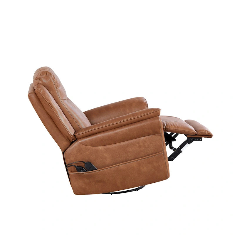 Christopher Knight Home - Harrison Soft Power Swivel Rocker Recliner with Heating & Massage, Pillow Top Arms, for Living Spaces