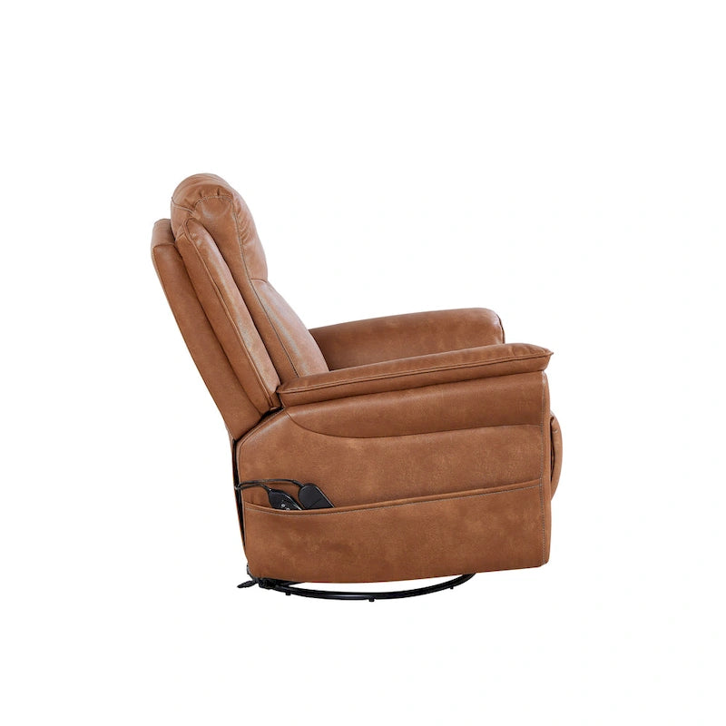 Christopher Knight Home - Harrison Soft Power Swivel Rocker Recliner with Heating & Massage, Pillow Top Arms, for Living Spaces