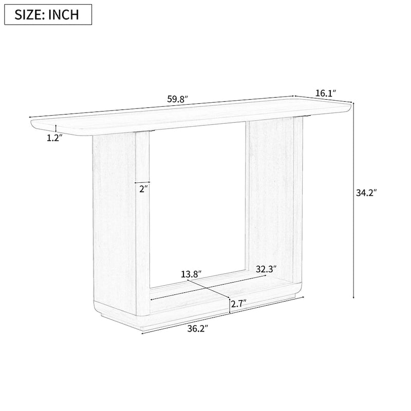 Christopher Knight Home - Mirod Elegant Minimalist Console Table with Curved Corners and U-Base Design