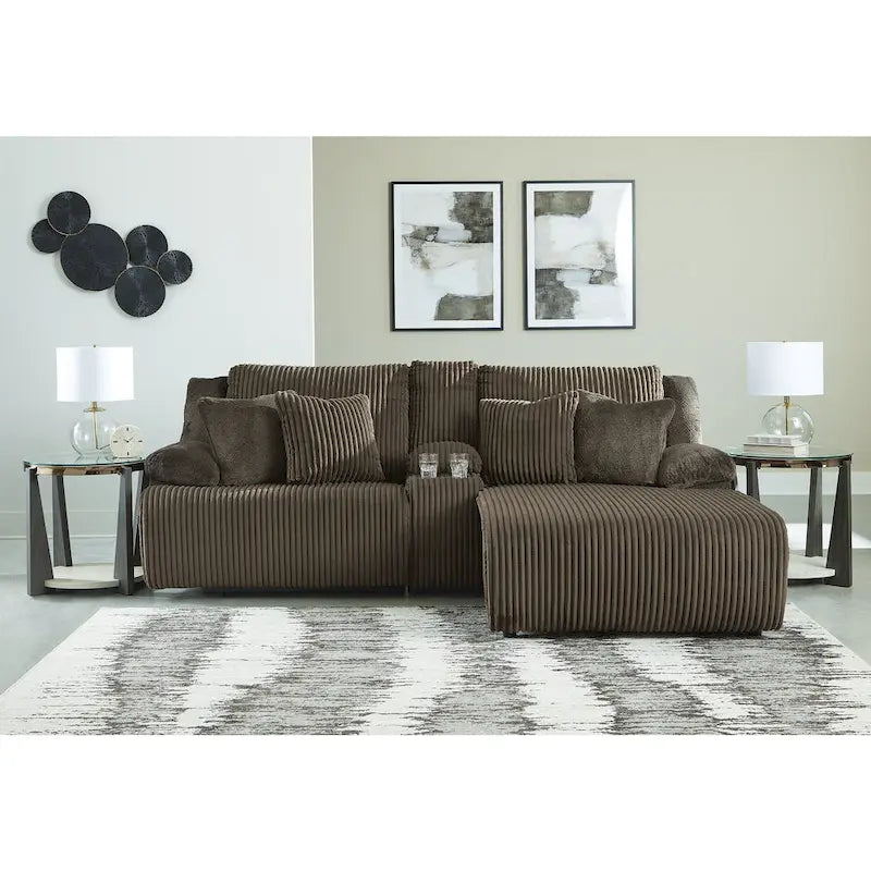 Signature Design by Ashley Top Tier 3-Piece Reclining Sectional with Chaise - 105 W x 74 D x 41 H