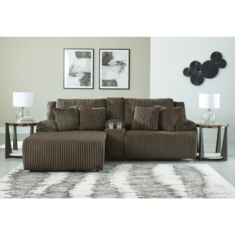 Signature Design by Ashley Top Tier 3-Piece Reclining Sectional with Chaise - 105 W x 74 D x 41 H